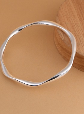 莫比乌斯无限循环纯足银百搭实心