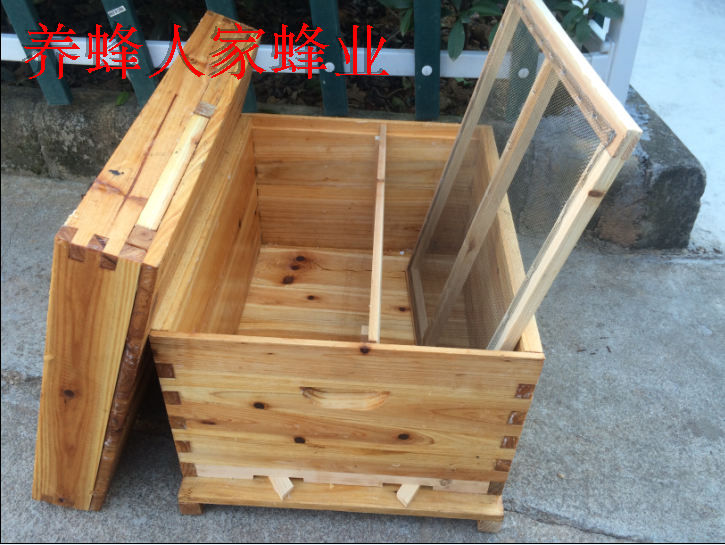 铜峰  养蜂蜂具蜜蜂格子蜂桶格子箱煮蜡全杉木无缝中蜂箱含纱包邮