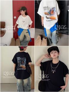 休闲百搭短袖 奇迹故事2026春季 新款 男童韩版 T恤星球夜光短袖