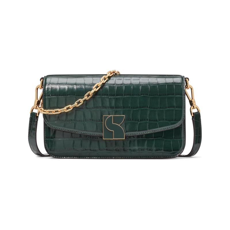 kate spade NEW YORK女手拿包鳄鱼纹斜挎包可调节肩带单肩包