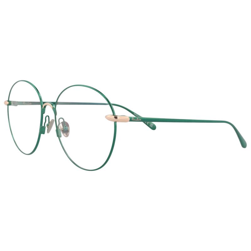 代购pomellato女士眼镜框圆形金属绿色细框日常佩戴时尚搭配