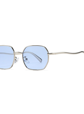 多边形墨镜高级感跨境女小框弯曲