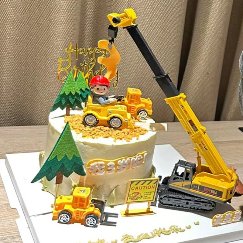 起重吊车蛋糕装饰摆件挖土机推土机工程车儿童男孩生日甜品台插件,节庆用品/礼品,节日装扮用品,淘宝优惠券,粉丝福利购,淘宝优惠卷
