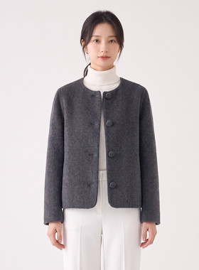 双面绒短款小香风大衣女
