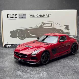 迷你切跑车 1:18   奔驰AMG SLS Black仿真合金 汽车模型
