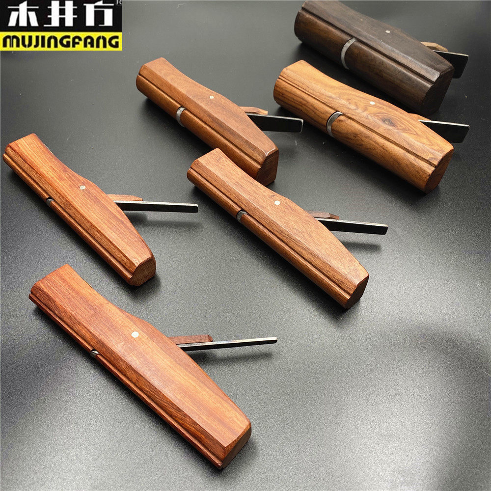 6个酸枝木凹/凸底迷你q刨子木工工具提琴工具小木刨,圆/卡/槽底刨
