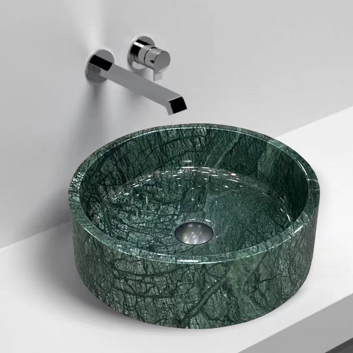 天然理石黑白花印度绿啡慕斯卡紫平底台上浴室简约圆盆艺术台盆