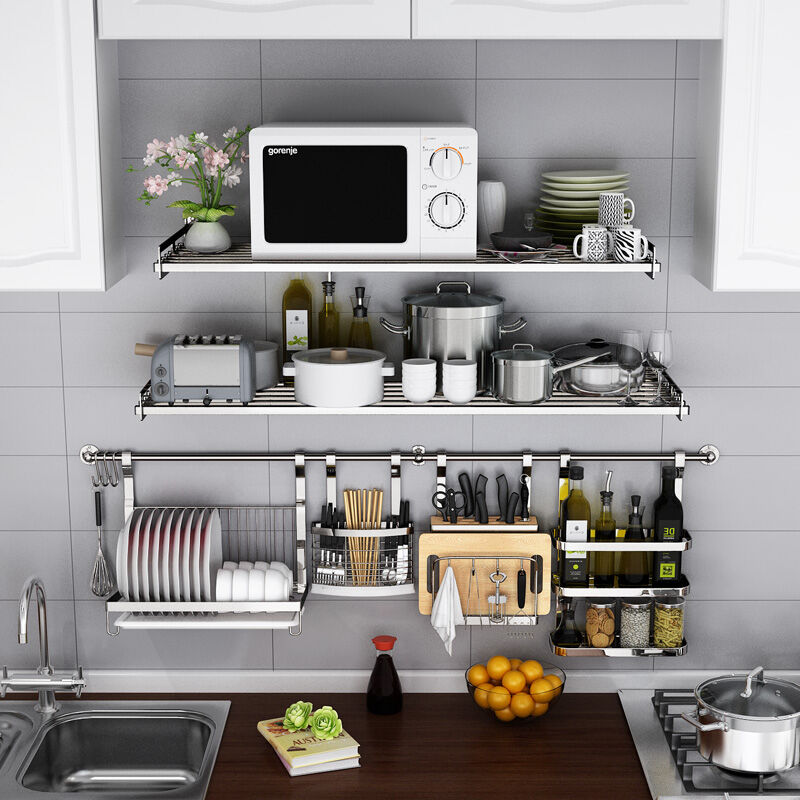 厨房置物架 壁挂微波炉 304不锈钢墙上放电饭锅烤箱收纳层架|ruв категории кухня/посуда, кухонный Гаджет/кухня хранения, кухня хранения шельфа/кухня стойка, кухня стойка/угловой стойка - от Buy2taobao.com для оказания профессиональной услуги покупки агента Taobao