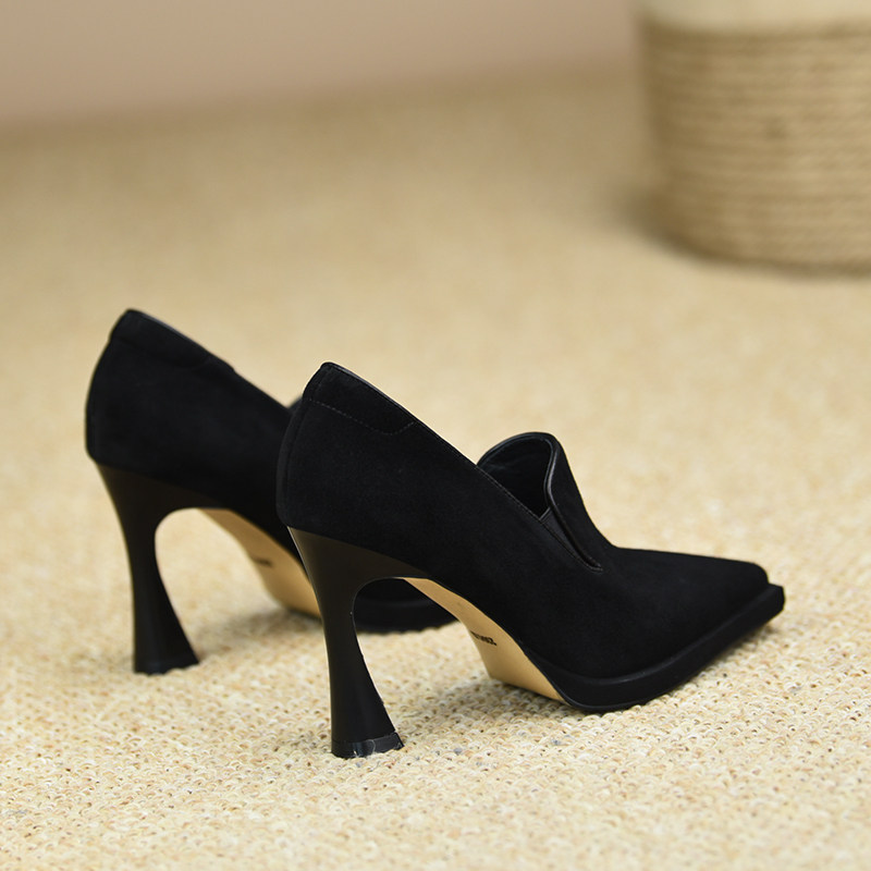 misili 欧美黑色尖头单鞋女高跟百搭防水台商务工作鞋,女鞋,深口单鞋,淘宝优惠券,粉丝福利购,淘宝优惠卷