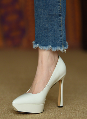 misili 防水台高跟鞋尖头细跟单鞋女 2026春夏季新款性感厚底女鞋