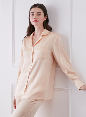 【Ehouse】MANITO Resort 系列女士睡衣套装桑蚕丝长袖长裤家居服