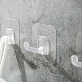 日本挂钩强力粘胶墙上透明无痕厨房粘贴免打孔粘钩塑料门后挂勾