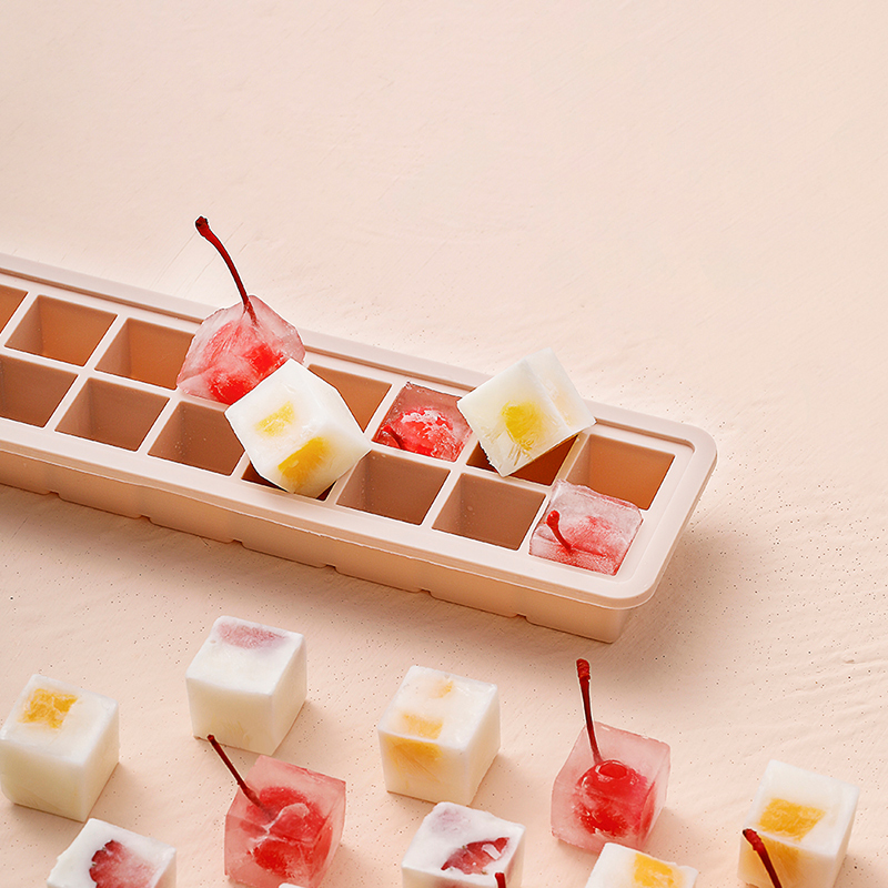 FaSoLa硅胶冰格创意冰球制冰器家用自制辅食盒果冻冰块模具带盖