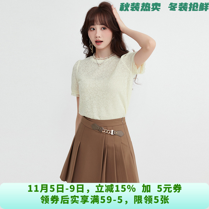 ZY0C0001纯色简约短袖上衣弹力修身T恤女2025夏