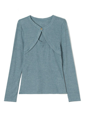 WM0E0001设计感打底上衣高弹长袖针织衫女3.4春