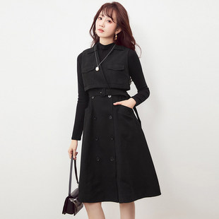 GM0A0015都市潮流感中裙无袖 裙子连衣裙女3.17春