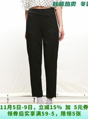 LD0P0028松紧腰九分裤窄版显瘦裤子休闲裤女6.24夏