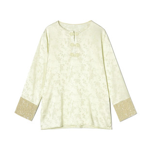 国风衬衫 上衣中长款 女3.14春 饰长袖 AL0D0022亮片装