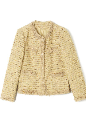 GZ0K0004名媛气质单排扣上衣毛绒感外套女1.9春