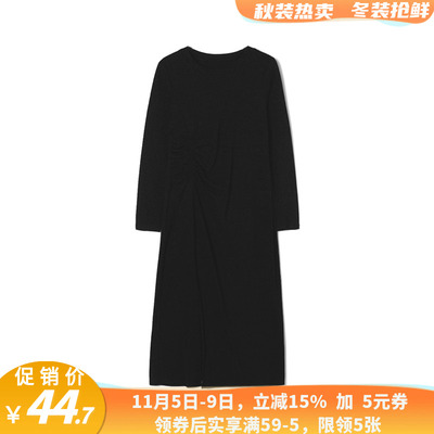 CE0A0003紧身显瘦棉质裙子套头长袖连衣裙女12.26春