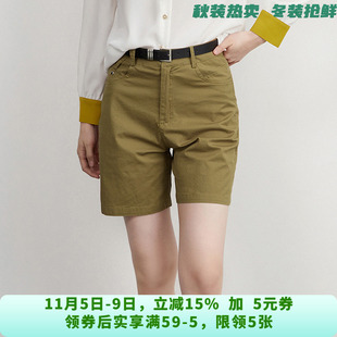 GP0P0007高腰五分裤系腰带微弹裤子休闲裤女5.9夏