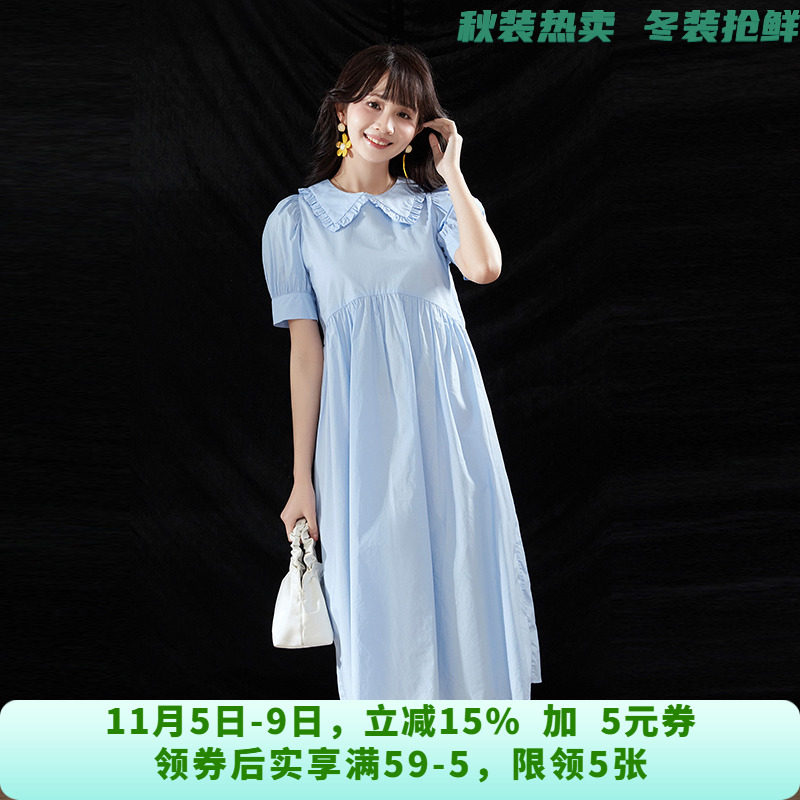 深圳南油KE0A0008棉质宽松中长裙连衣裙女5.8夏