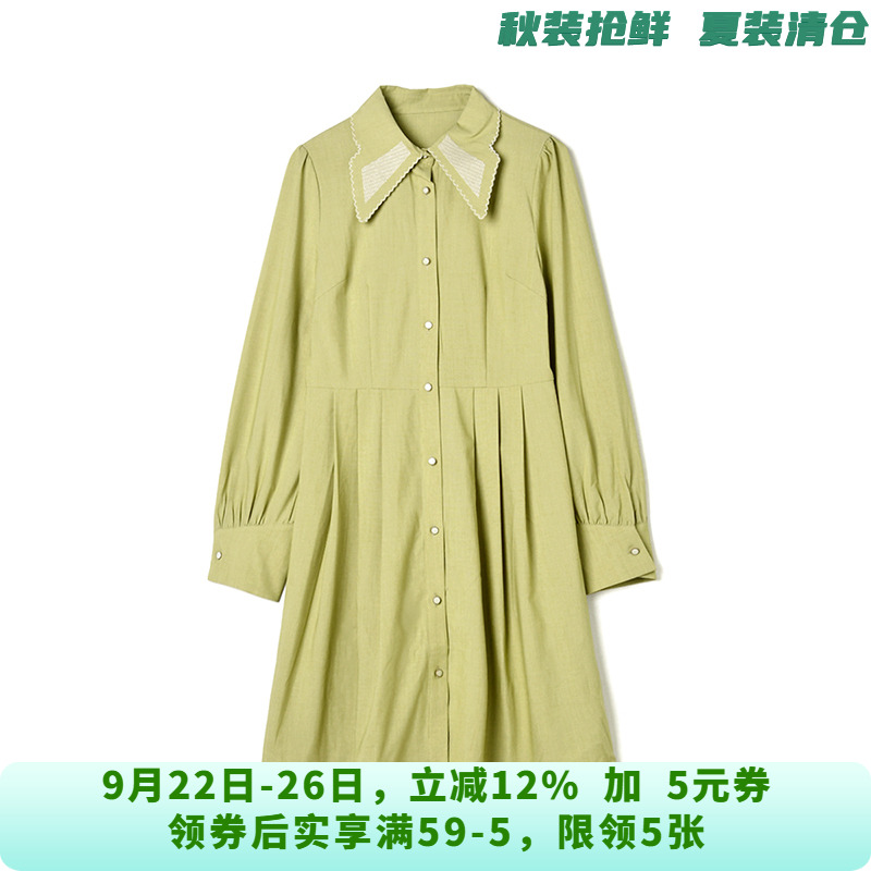 BP0A0013简约知性美短裙单排扣裙子连衣裙女10.6秋