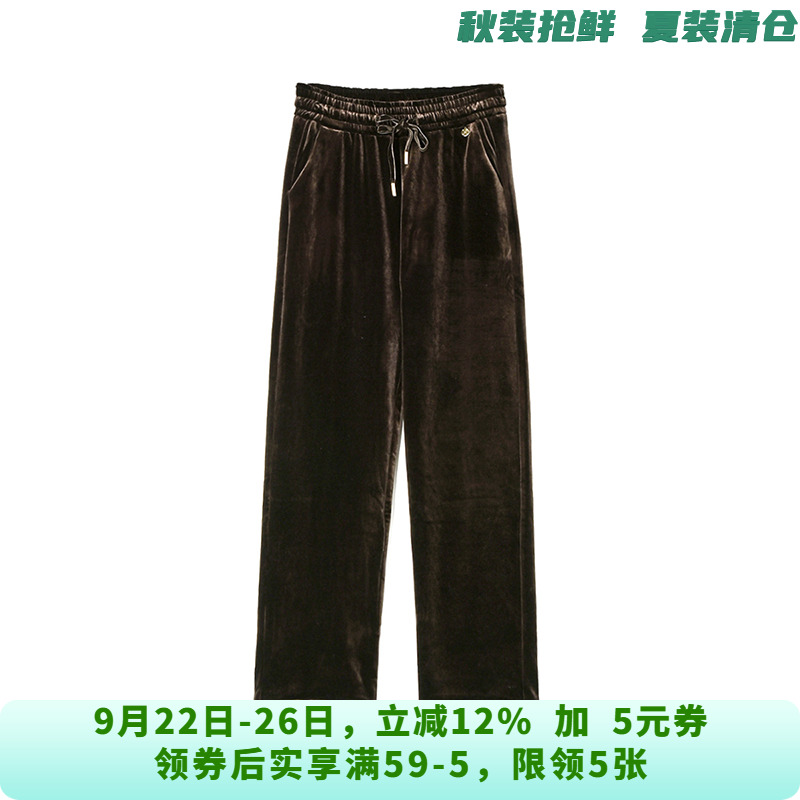 LD0P0252松紧腰长裤舒适绒感裤子休闲裤女10.7冬
