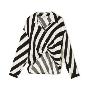 女2.24春 衬衫 「秋」高端QR0D0009经典 黑白拼色上衣长袖