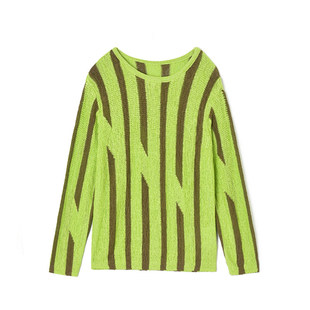 BQ0E0006撞色竖条纹上衣微弹修身 女3.24春 针织衫