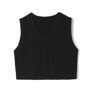 针织衫 短款 女12.26春 上衣无袖 XD0E0003套头微弹修身