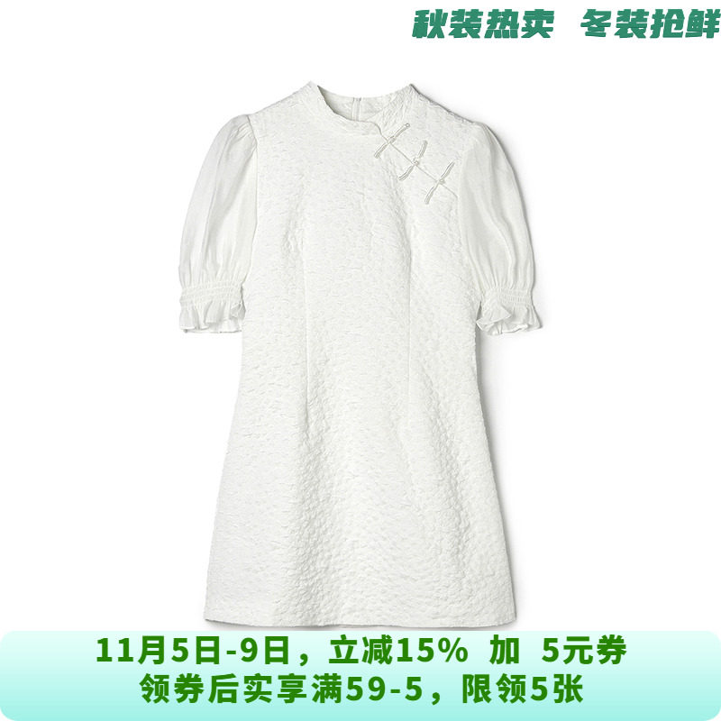 ZV0A0004新中式立领短裙五分袖裙子连衣裙女5.26夏