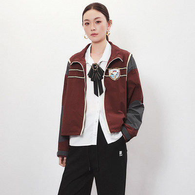 深圳南油NY0K0014工装风撞色上衣长袖外套女12.29春