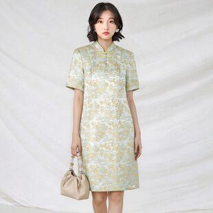 SE0A0002国风立领中裙高级感裙子连衣裙女3.27春