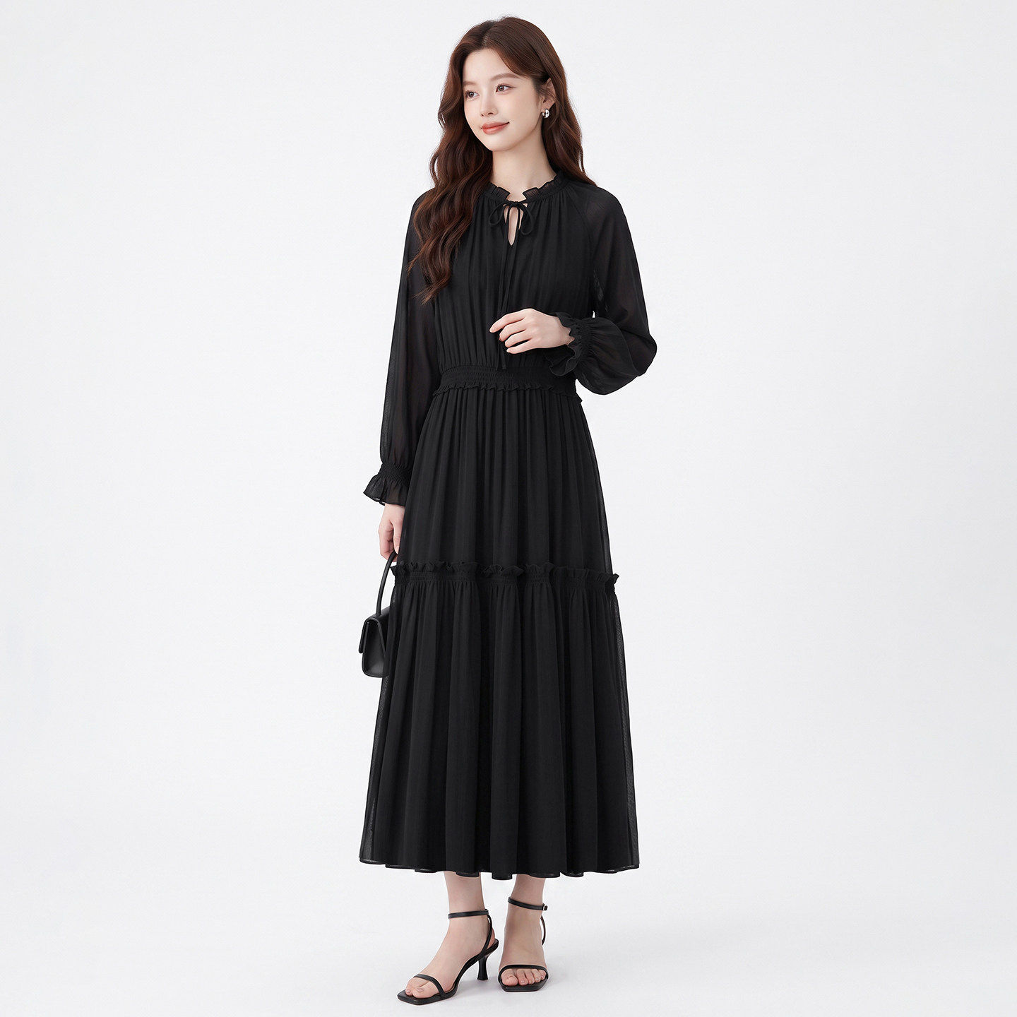 高端IV0U0002纯色连衣裙+吊带内搭两件套装女8.23秋