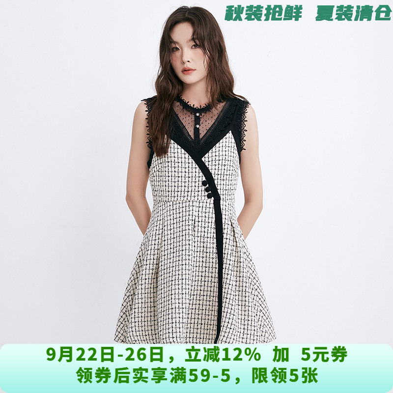 RU0A0054洋气减龄短裙高腰无袖裙子连衣裙女10.2秋