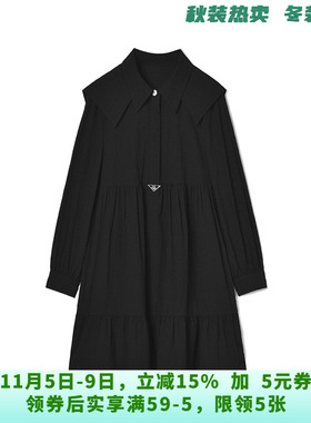 高端EU0A0002宽松遮肉长袖短裙连衣裙女11.10秋