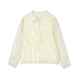 AL0D0026温柔气质国风上衣单排扣长袖 女3.14春 衬衫