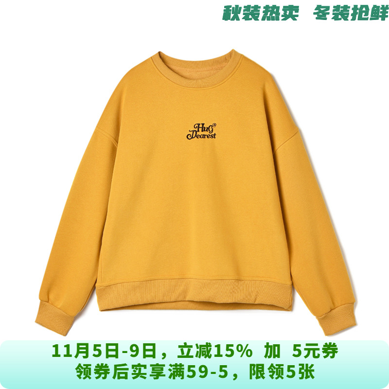 WY0L0030套头时尚加绒上衣微弹修身卫衣女11.2冬