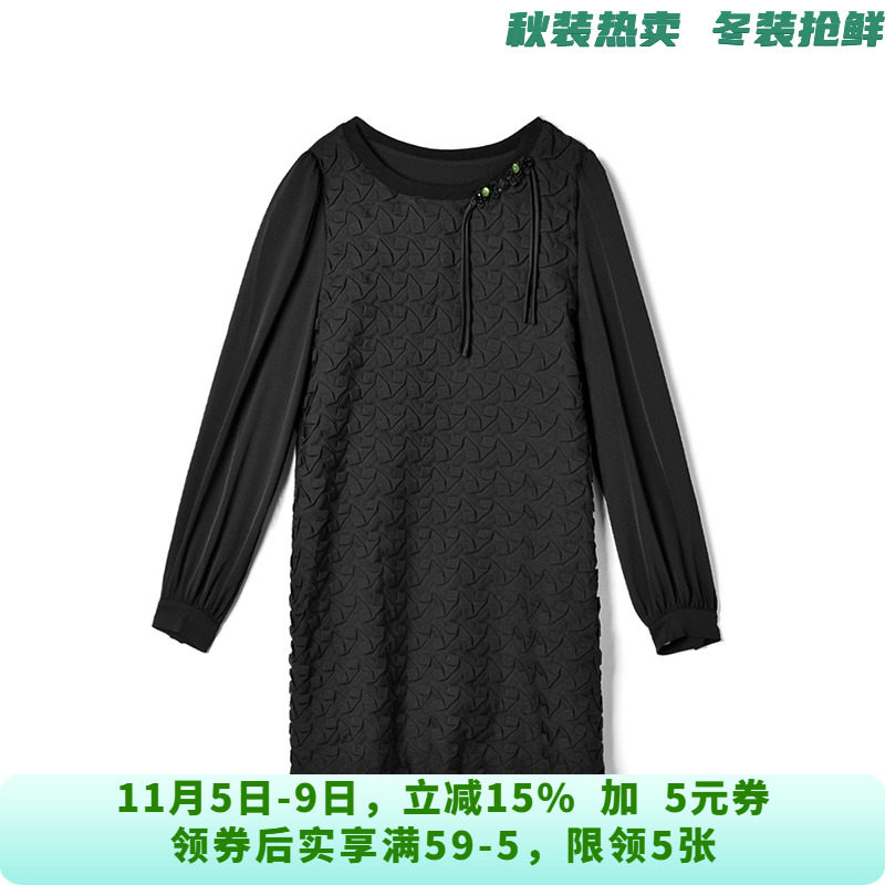 ZL0A0001优雅气质短裙宽松长袖裙子连衣裙女9.12秋