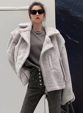 AF1K0004休闲风柔软颗粒绒毛呢外套大衣女12.24冬