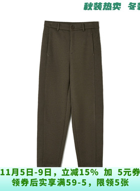 DN0P0017高腰九分裤纯色微弹裤子休闲裤女11.5冬