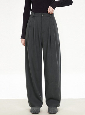 高端OU0P0002松紧腰修身九分裤休闲裤女3.10春