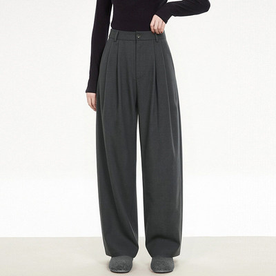 高端OU0P0002松紧腰修身九分裤休闲裤女3.10春