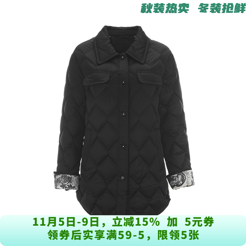 高端GF1B0003宽松单排扣白鸭绒羽绒服女11.25冬