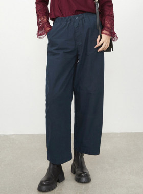 [禾哲]HZ0P0002松紧腰纯色长裤子休闲裤女3.14春