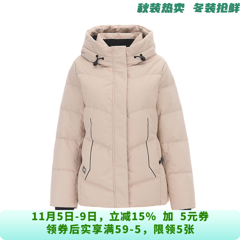 高端GF1B0005时尚感连帽白鸭绒羽绒服女11.25冬