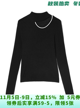 GMS0H0101破洞设计感上衣高弹打底毛衣女10.9冬