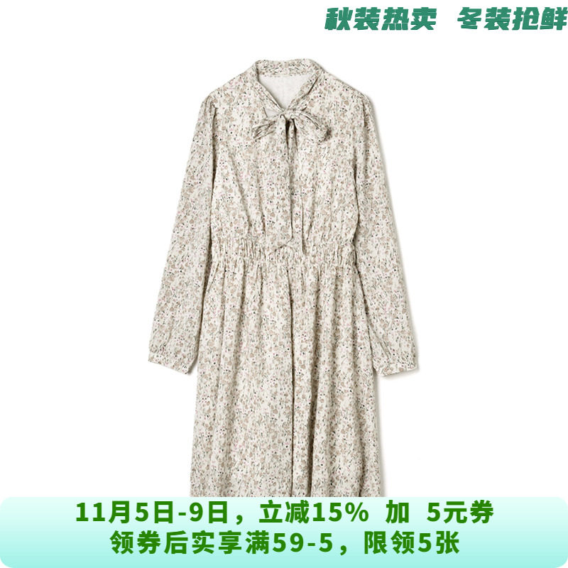 BP0A0012松紧腰碎花中裙套头裙子连衣裙女10.6秋