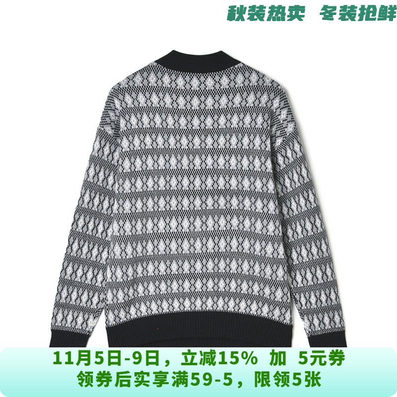 MO0H0113撞色拼接微弹上衣套头九分袖毛衣女10.3冬